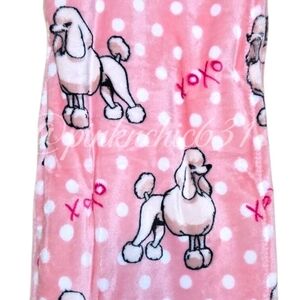 Betseyville Betsey Johnson Pink Poodle Polkadot Plush Throw Blanket XOXO